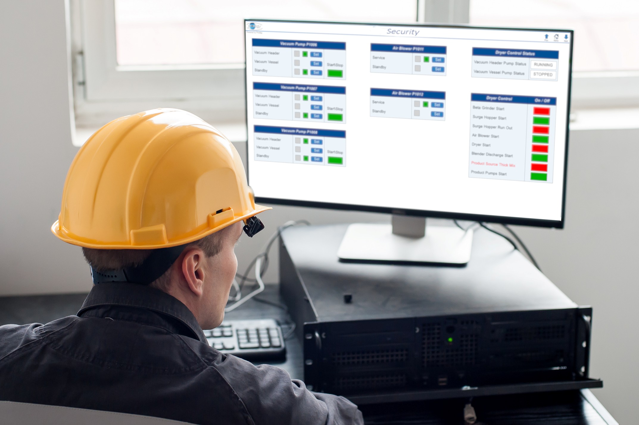 Engineer reviewing a Prodigy system on screen